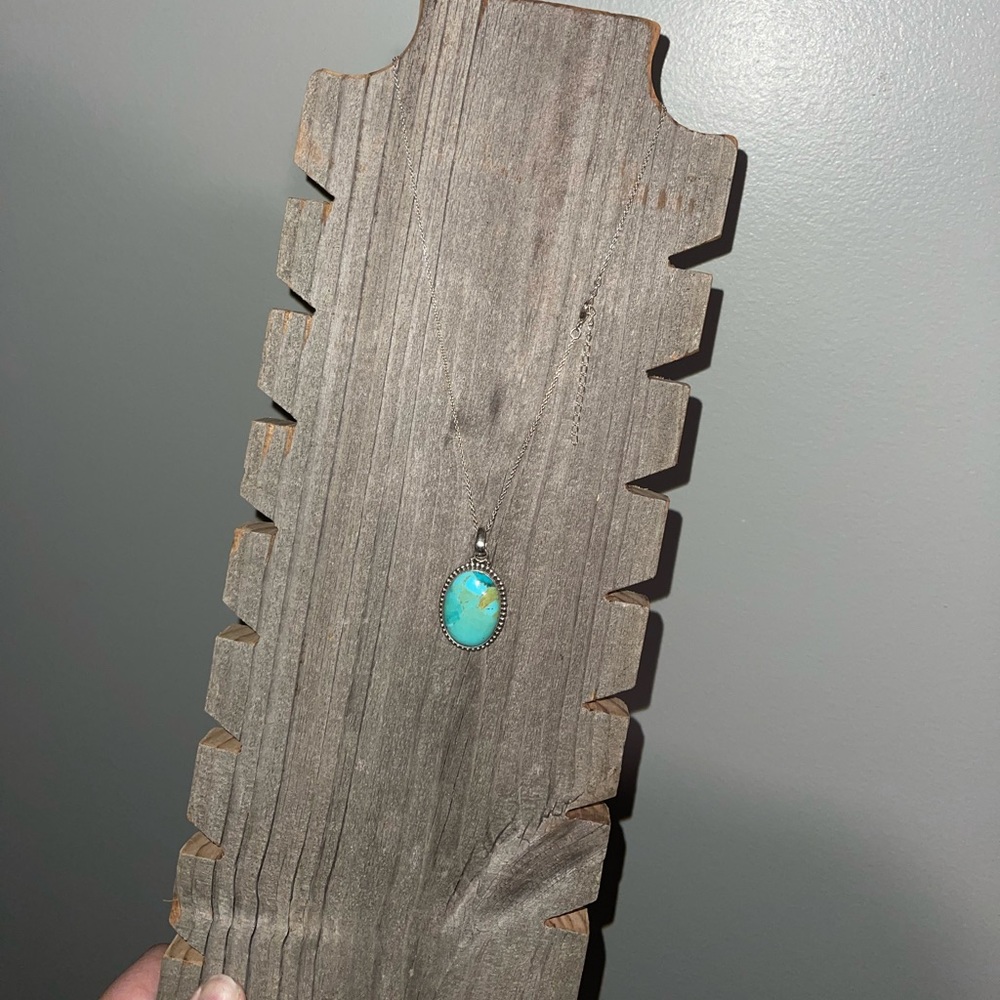 Natural Turquoise Pendant on Chain